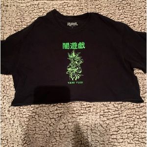 Yami Yugi Yami Yugioh Anime Shirt Crop Top Teen Women’s Shirt Green and Black